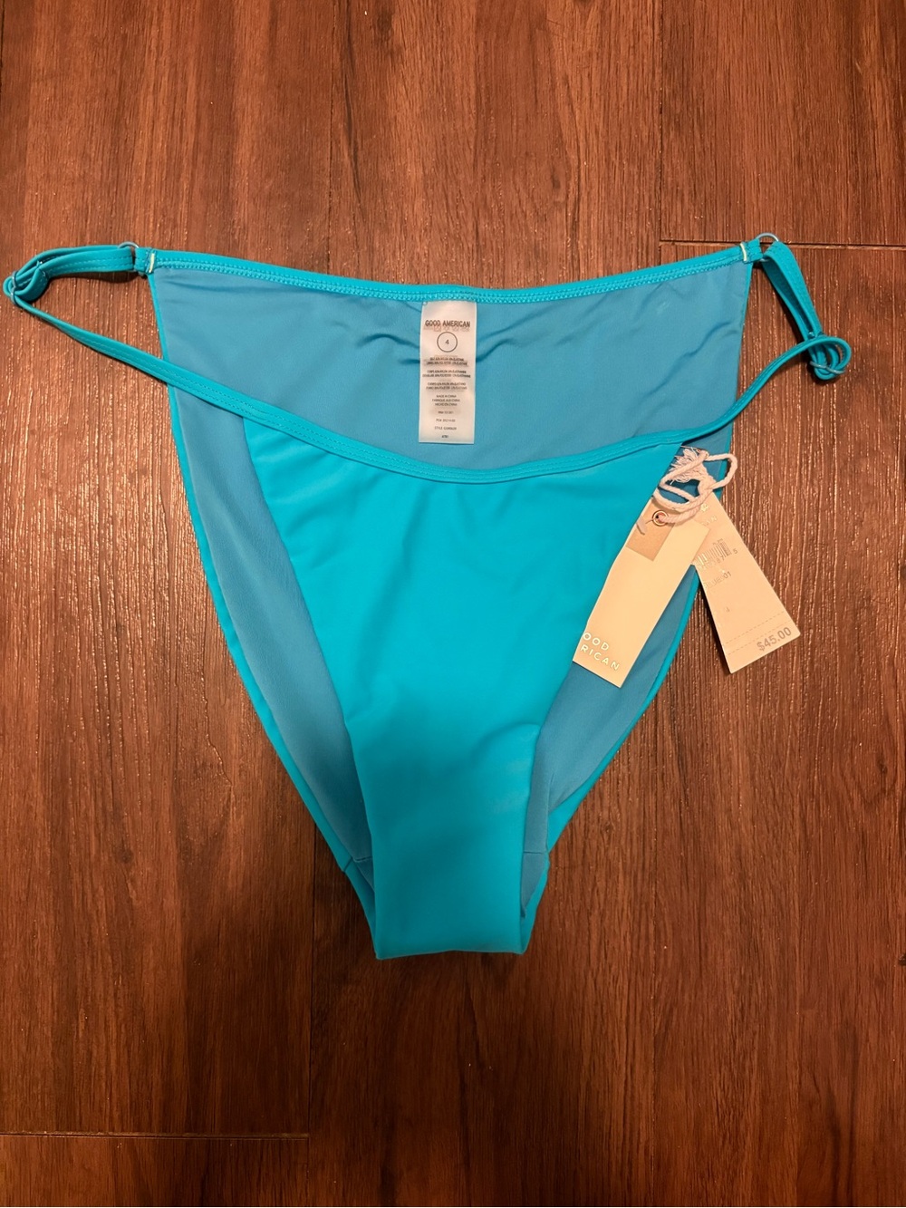 Good American Bright Turquoise Bikini Bottom with Side Ties